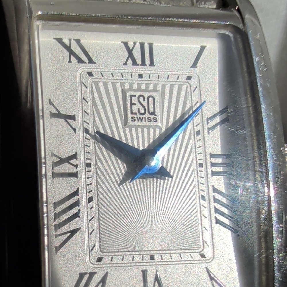 Esq Movado Swiss Silver Rectangular Watch - image 7